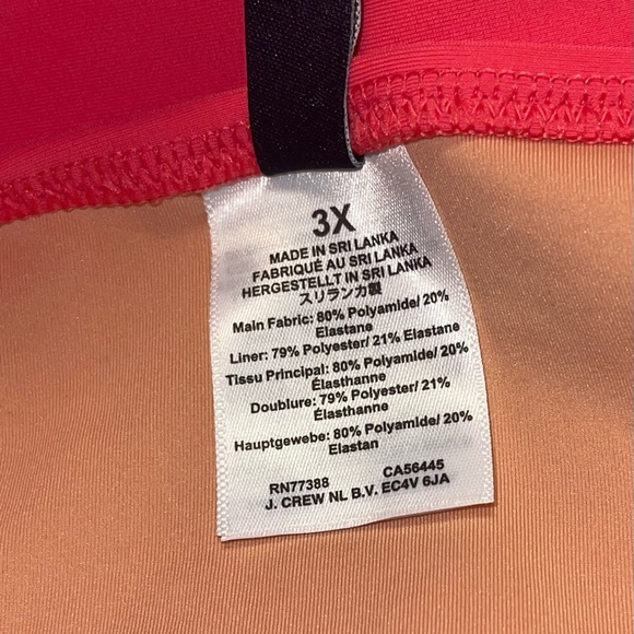 J.CREW ONE PIECE SWIMSUIT V-NECK RUFFLE   WOMEN PINK COLOR PLUS SIZE SIZE 3X - Picture 8 of 9